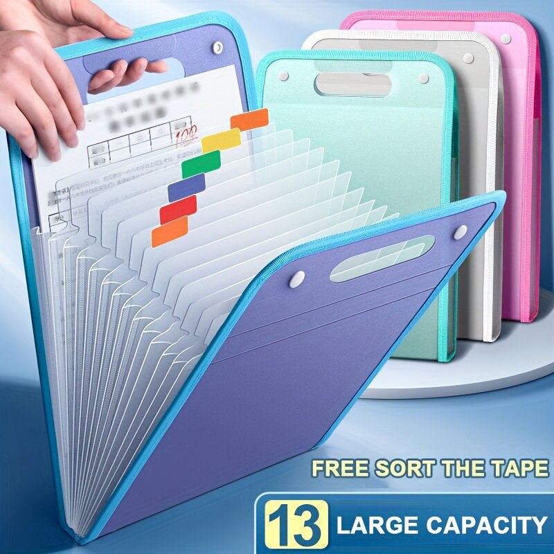 Binder Storage Box - 13 cartelle di File tascabili Portable