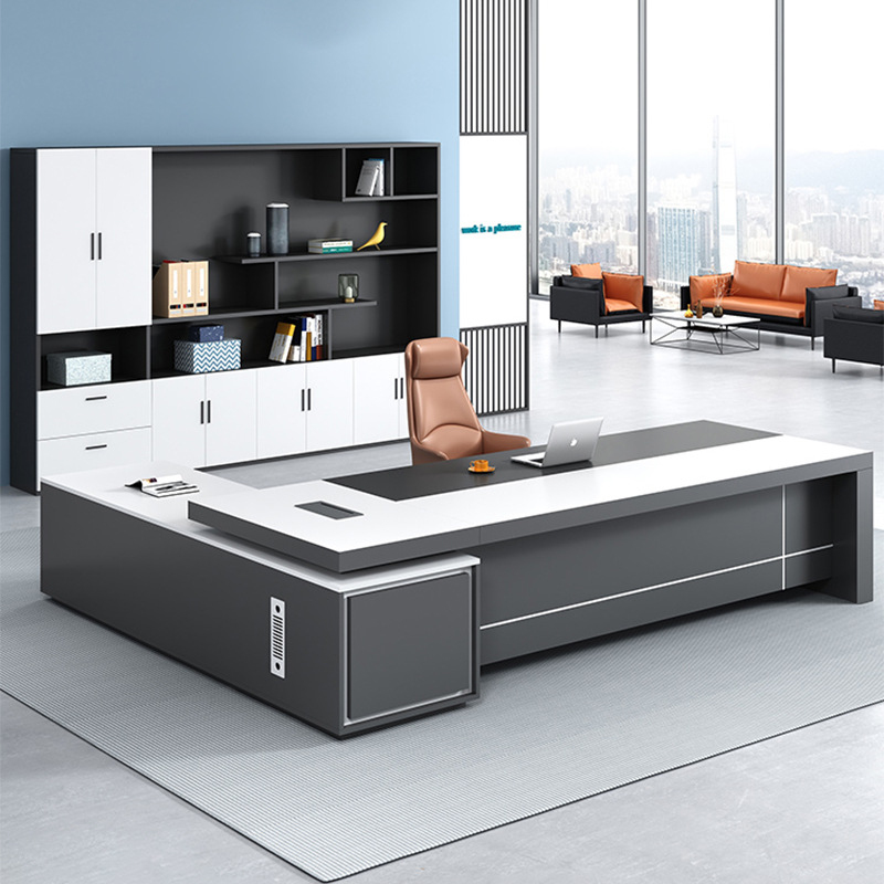 Xh Office Furniture - Set di scrivania e sedia bianchi,