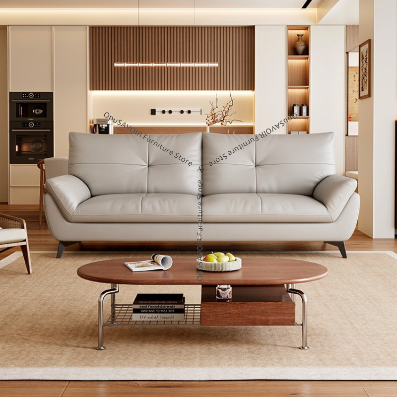 Office Furniture For Small Spaces - Divano in Vera Pelle Scandinavo, Moderno