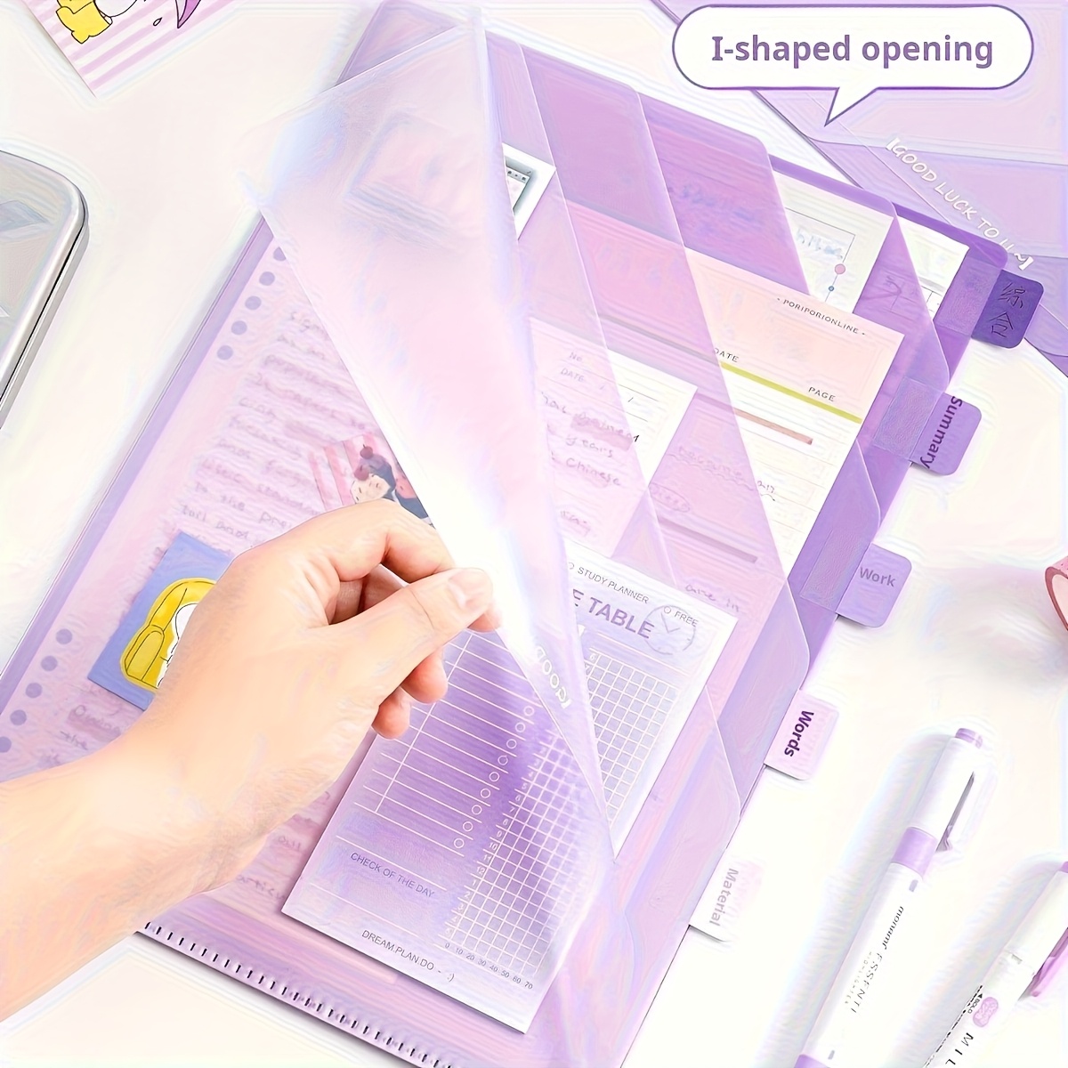 Binder Storage Box - Organizer da Scrivania Trasparente a L