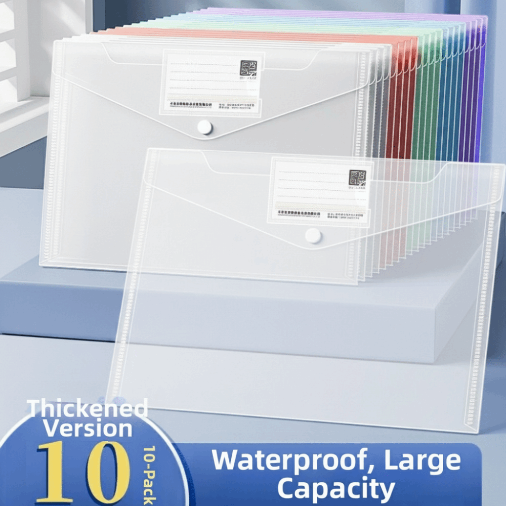 Binder Storage Box - 10 cartelle trasparenti A4 in plastica,